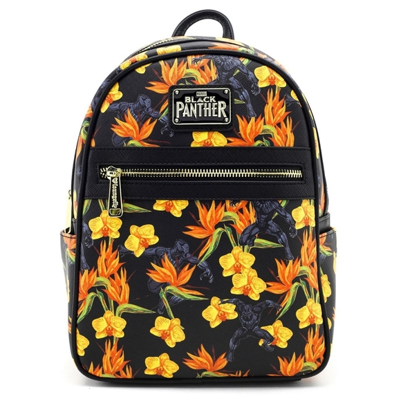 Black Panther Loungefly Mini Floral Backpack - Picture 1 of 3